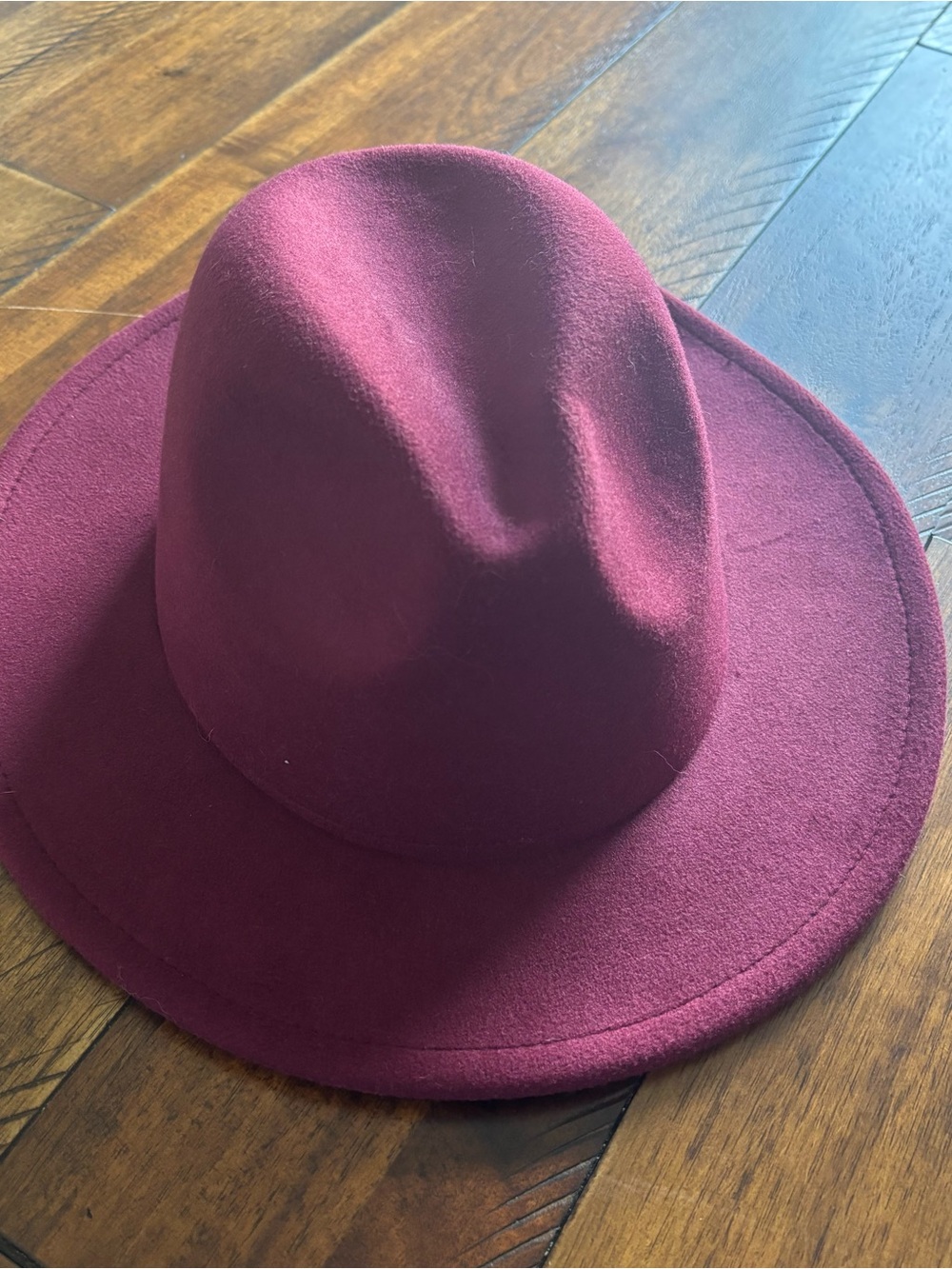 Burgundy Felt Fedora Hat